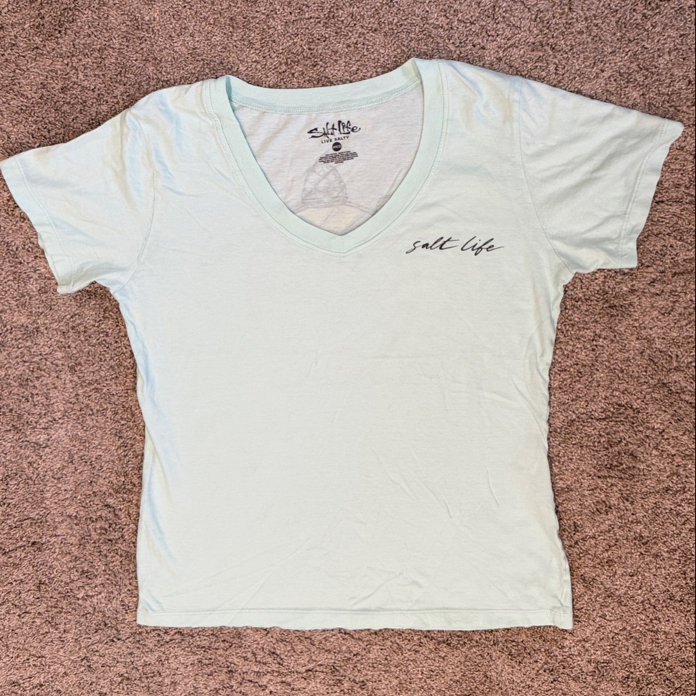 Salt Life Light Green V-Neck Tee